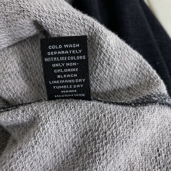 Morse Code Shirt Mens Extra Large Blue Gray Raglan Long Sleeve Hoodie Pocket XL - Picture 8 of 11